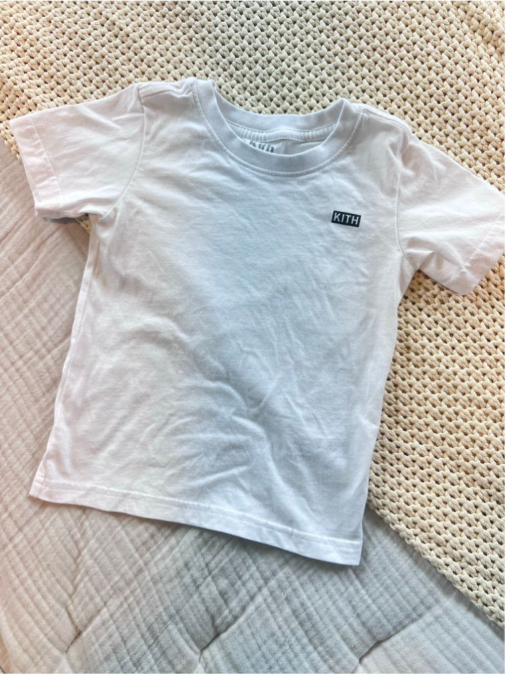 Boys Kith Short Sleeve T-Shirt, Size 4T, White and Black Classic